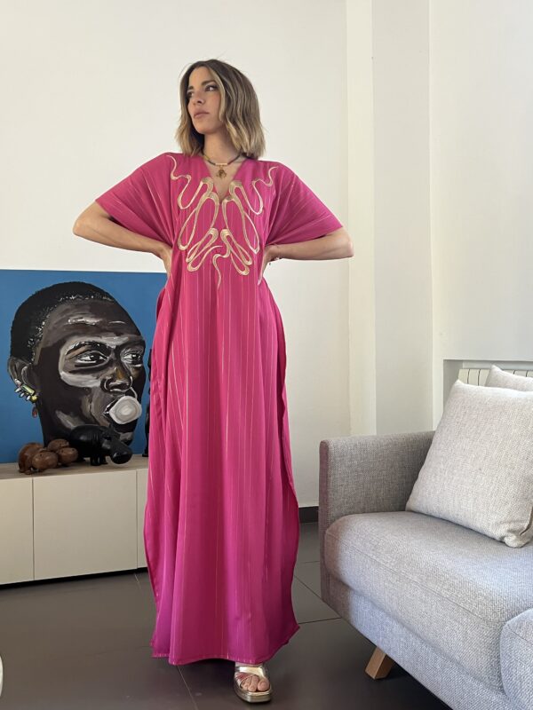 Robe d’hôtesse: "Serpent" rose