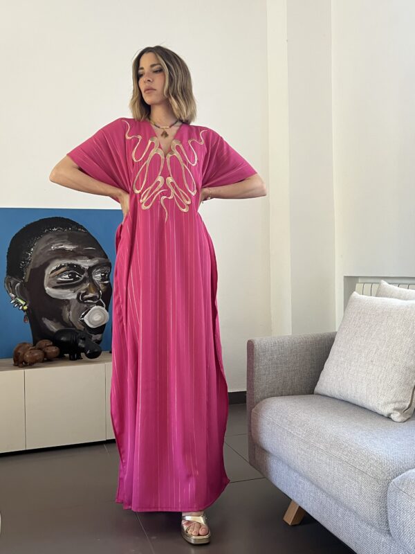 Robe d’hôtesse: "Serpent" rose