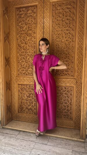 Robe d’hôtesse: "Caligraphy" rose