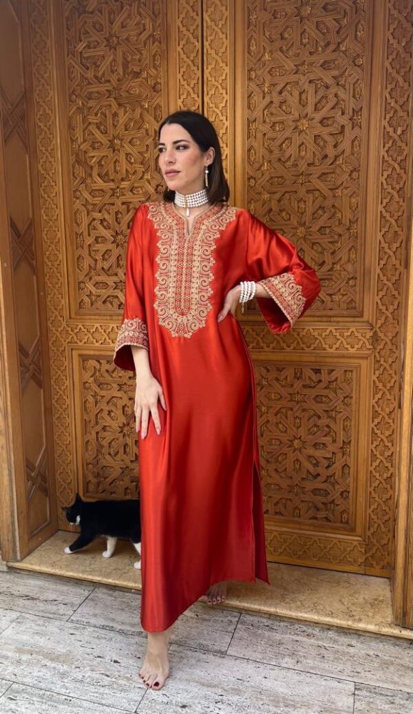 Robe d’hôtesse « caftan orange »