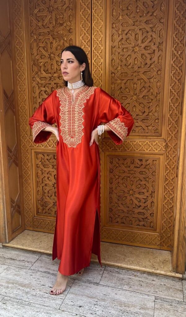 Robe d’hôtesse « caftan orange »